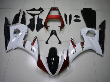 Yamaha R6 Motorrad Verkleidung 2003-2004 - Weiss Rot Glanzendes Schwarz