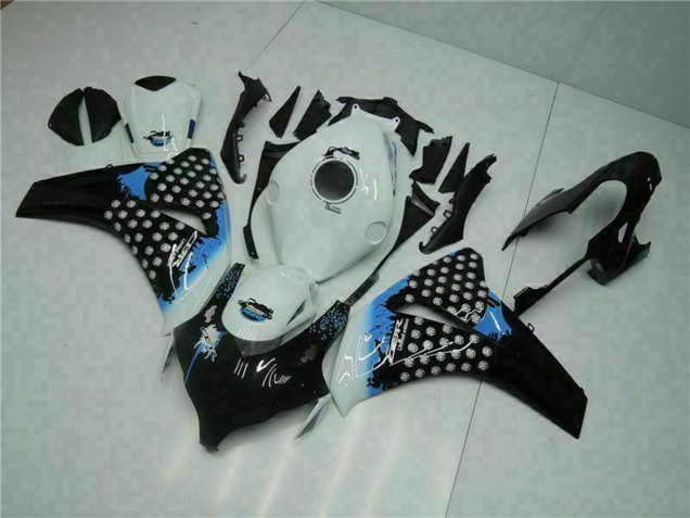 Honda CBR1000RR Motorrad Verkleidung 2008-2011 - Weiss Blau Glanzendes Schwarz