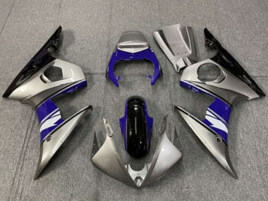 Yamaha R6 Motorrad Verkleidung 2003-2004 - Silber Blau Glanzendes Schwarz