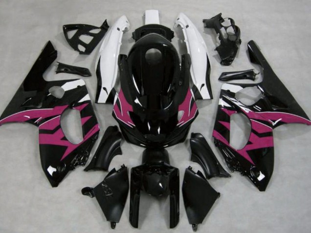 Yamaha YZF600R Thundercat Motorrad Verkleidung 1996-2007 - Glanzendes Schwarz Dunkel Rosa Weiss