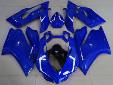 Ducati 1199 Motorrad Verkleidung 2011-2014 - Glanzendes Blau Weiss