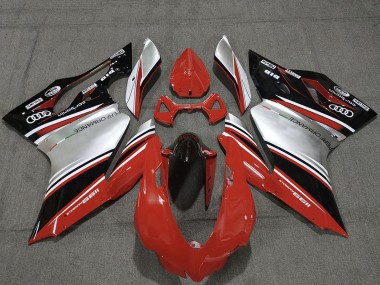 Ducati 1199 Motorrad Verkleidung 2011-2014 - Rot Silber Schwarz Performance