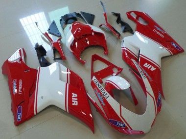 Ducati 848 1098 1198 Motorrad Verkleidung 2007-2014 - Rot Weiss Air Generali Tim