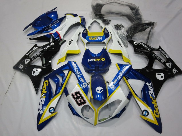 BMW S1000RR Motorrad Verkleidung 2009-2014 - Weiss Gelb Blau Glanzendes Schwarz GoldBet 93