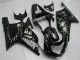 Suzuki GSXR 600/750 Motorrad Verkleidung 2001-2003 - Glanzendes Schwarz Silber Flamme