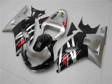 Suzuki GSXR 600/750 Motorrad Verkleidung 2001-2003 - Silber Glanzendes Schwarz Rot