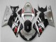 Suzuki GSXR 600/750 Motorrad Verkleidung 2001-2003 - Silber Glanzendes Schwarz Rot