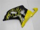 Suzuki GSXR 600/750 Motorrad Verkleidung 2001-2003 - Glanzendes Schwarz Gelb Flamme