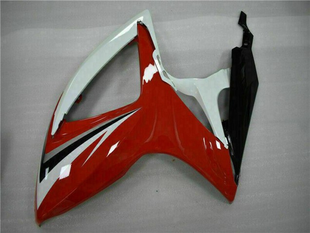 Suzuki GSXR 600/750 Motorrad Verkleidung 2006-2007 - Weiss Rot Glanzendes Schwarz Streifen