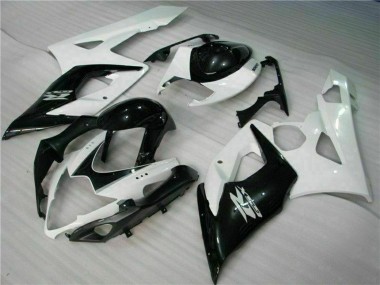 Suzuki GSXR 1000 Motorrad Verkleidung 2005-2006 - Weiss Glanzendes Schwarz