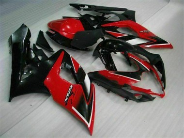 Suzuki GSXR 1000 Motorrad Verkleidung 2005-2006 - Rot Glanzendes Schwarz Matt Schwarz
