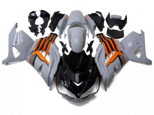 Kawasaki ZX14R ZZR1400 Motorrad Verkleidung 2012-2024 - Nardo Grau Orange Schwarz