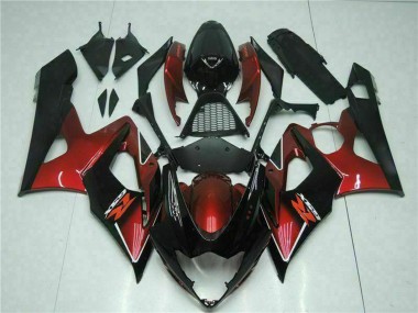 Suzuki GSXR 1000 Motorrad Verkleidung 2005-2006 - Rot Glanzendes Schwarz
