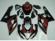 Suzuki GSXR 1000 Motorrad Verkleidung 2005-2006 - Rot Silber Glanzendes Schwarz