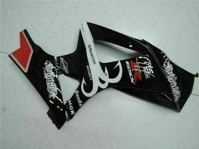 Suzuki GSXR 1000 Motorrad Verkleidung 2007-2008 - Glanzendes Schwarz Rot Weiss