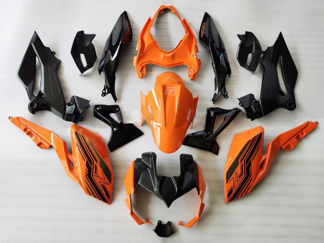 Kawasaki Z400 Motorrad Verkleidung 2018-2024 - Orange Glanzendes Schwarz