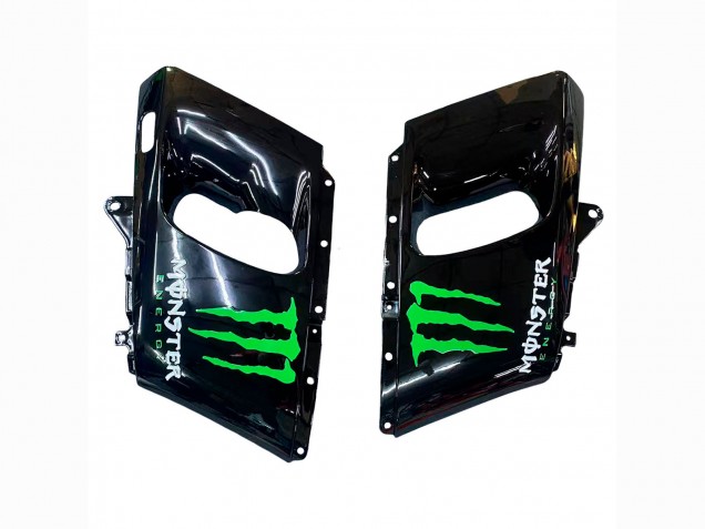 Kawasaki ZZR400 Motorrad Verkleidung 1993-2007 - Grun Glanzendes Schwarz Grun Monster Elf Touch4 Bridgestone