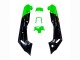 Kawasaki ZZR400 Motorrad Verkleidung 1993-2007 - Grun Glanzendes Schwarz Grun Monster Elf Touch4 Bridgestone