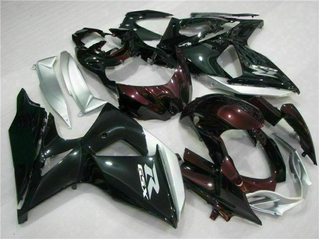 Suzuki GSXR 1000 Motorrad Verkleidung 2009-2016 - Glanzendes Schwarz Silber Weiss