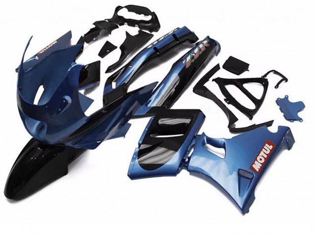 Kawasaki ZZR400 Motorrad Verkleidung 1993-2007 - Blau Schwarz Rot Motul
