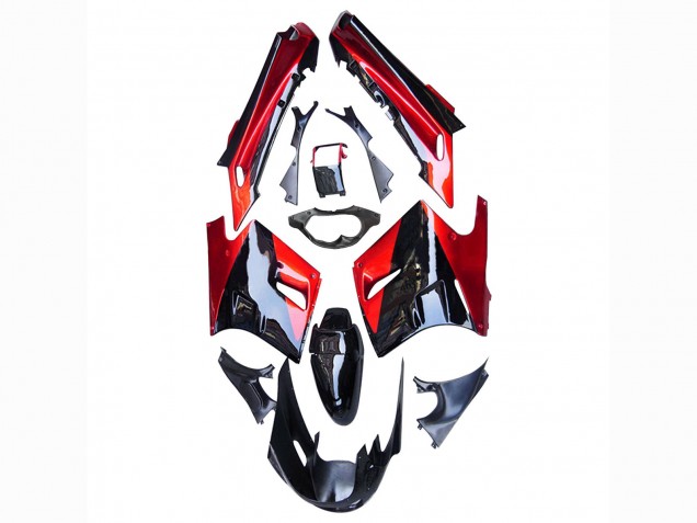 Kawasaki ZZR1100 Motorrad Verkleidung 1990-1992 - Rot Glanzendes Schwarz
