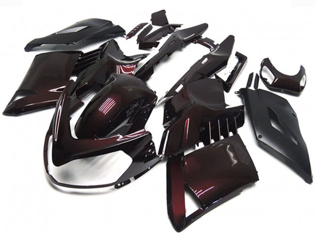 Kawasaki GTR1400/ZG1400 Motorrad Verkleidung 2007-2009 - Kastanienbraun Rot Schwarz
