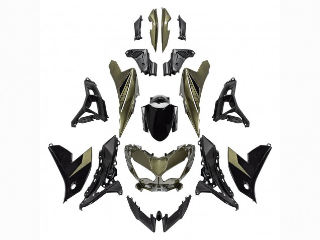 Kawasaki Versys 650 Motorrad Verkleidung 2022-2025 - Dunkel Grun Schwarz