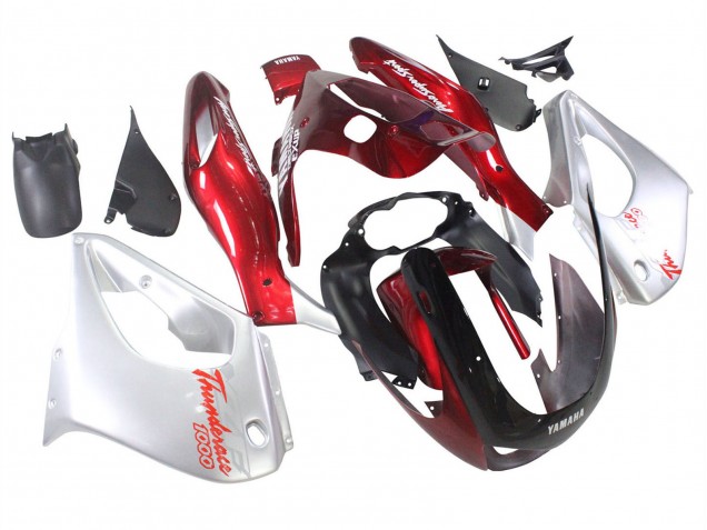 Yamaha YZF 1000R Thunderace Motorrad Verkleidung 1997-2007 - Rot Silber Thunderace