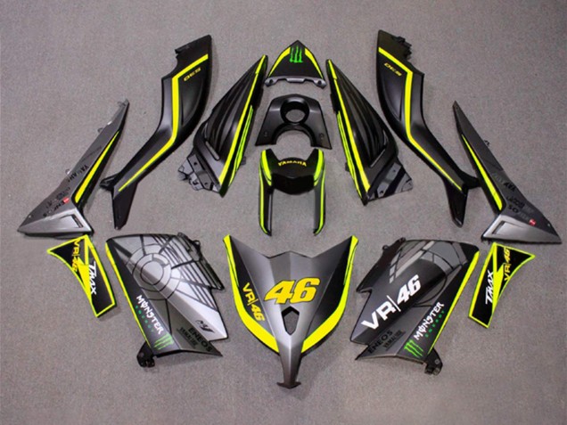 Yamaha TMAX530 Motorrad Verkleidung 2012-2014 - Matt Grau Gelb Monster 46