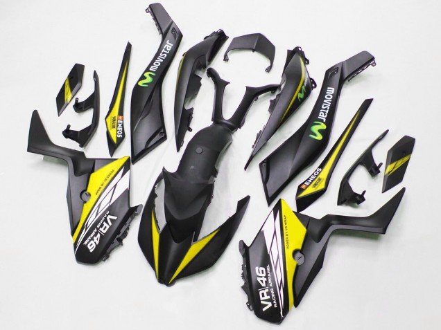 Yamaha XMAX300 Motorrad Verkleidung 2017-2021 - Matt Schwarz Gelb MoviStar ENEOS 46