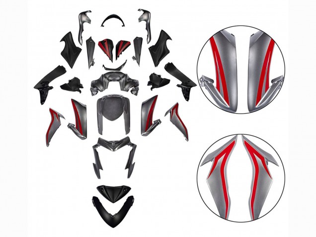 Suzuki GSX-S 1000 Motorrad Verkleidung 2015-2020 - Rot Silber