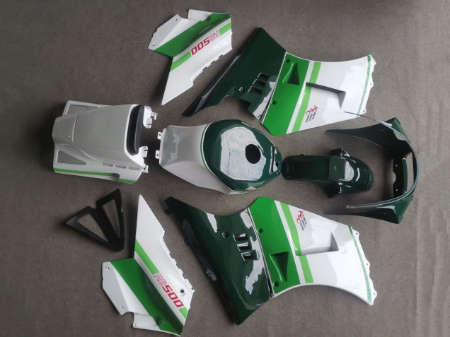 Suzuki RG400 RG500 RG400/500 Motorrad Verkleidung 1984-1987 - Weiss Dunkel Grun