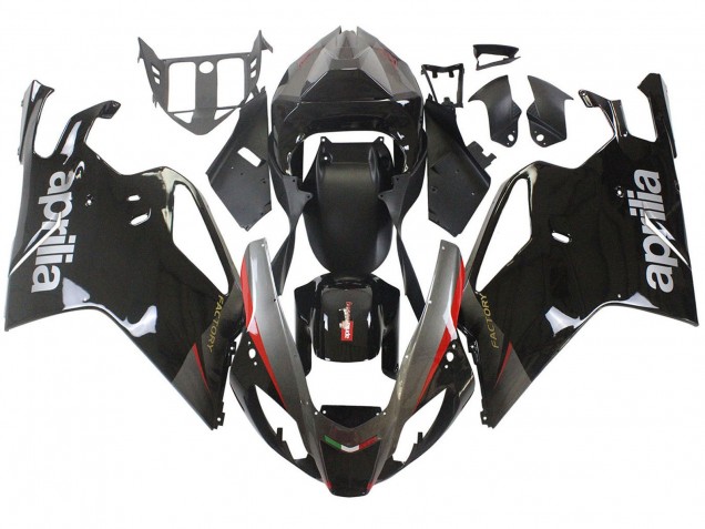 Aprilia RSV1000 Motorrad Verkleidung 2003-2006 - Glanzendes Schwarz Grau Rot