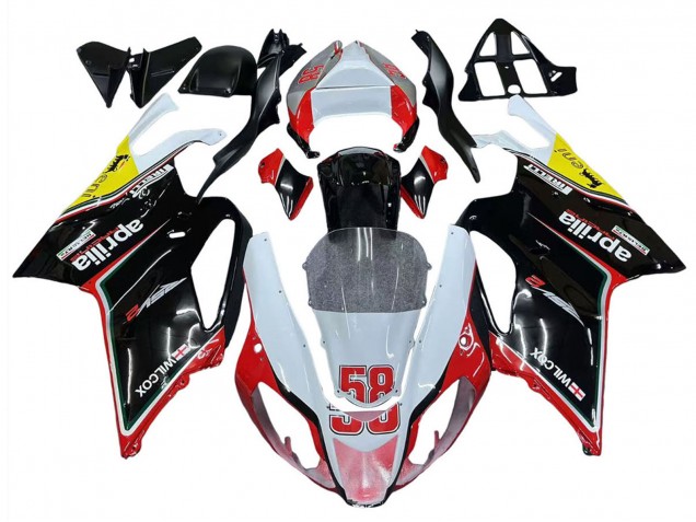 Aprilia RSV1000 Motorrad Verkleidung 2003-2006 - Weiss Rot Schwarz Gelb 58