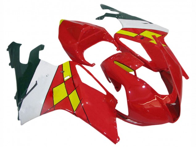 Aprilia RSV1000 Motorrad Verkleidung 2003-2006 - Rot Gelb Weiss