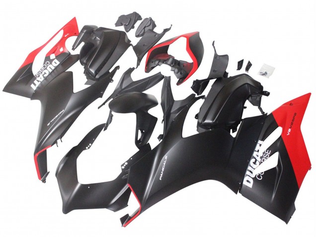 Ducati Panigale V2 Motorrad Verkleidung 2020-2024 - Rot Matt Schwarz Corse