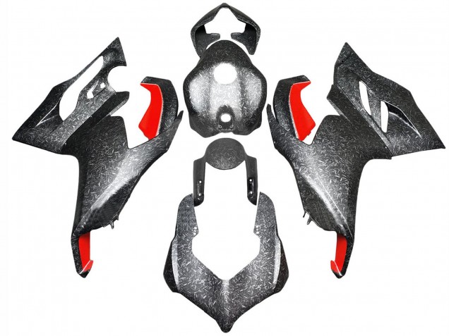 Ducati Panigale V2 Motorrad Verkleidung 2020-2024 - Schwarz Geschmiedet Carbonfaser Stil Rot