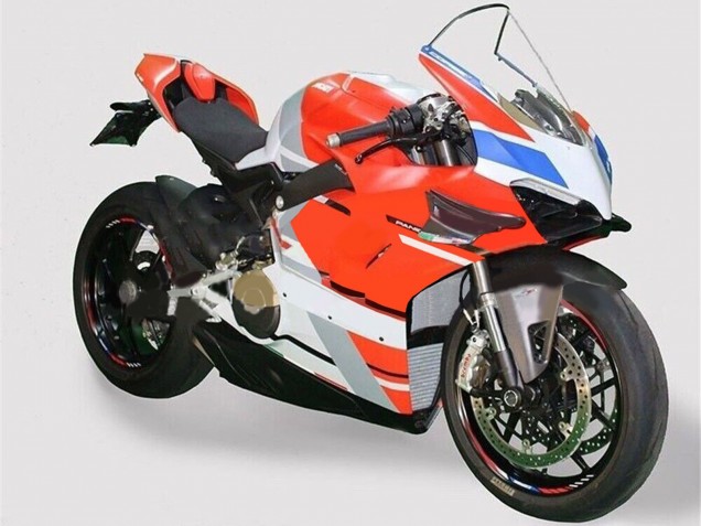Ducati Panigale V4 V4S Motorrad Verkleidung 2020-2021 - Weiss Blau Rot Glanzendes Schwarz