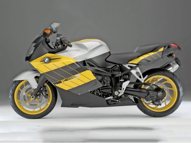 BMW K1200S Motorrad Verkleidung 2005-2010 - Gelb Silber Matt Schwarz
