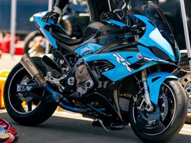 BMW S1000RR Motorrad Verkleidung 2019-2022 - Blau Schwarz Carbonfaser