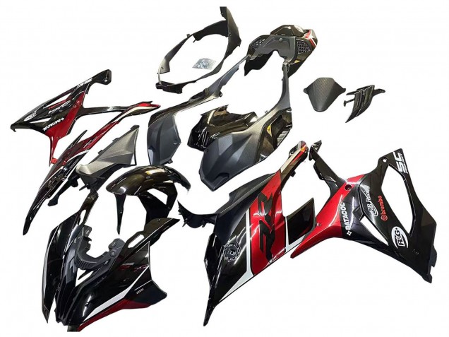 BMW S1000RR Motorrad Verkleidung 2019-2022 - Schwarz Dunkel rot