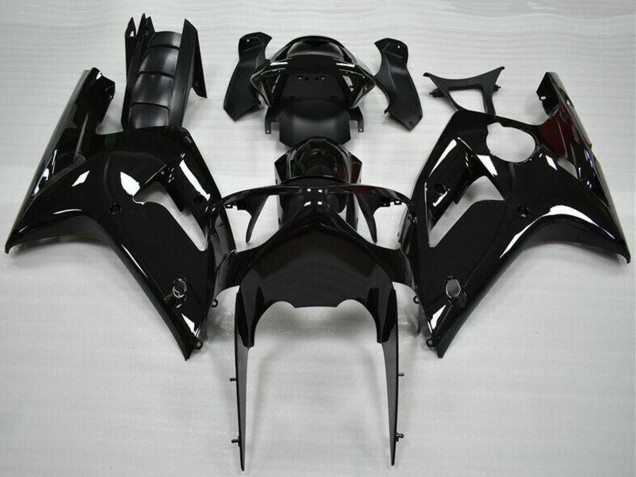 Kawasaki ZX6R Motorrad Verkleidung 2003-2004 - Glanzendes Schwarz