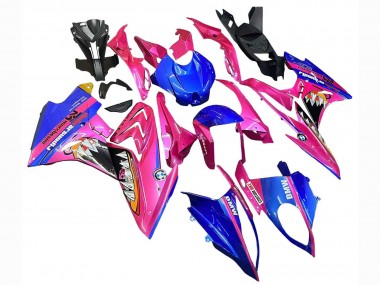 BMW S1000RR Motorrad Verkleidung 2015-2016 - Rosa Blau Hai