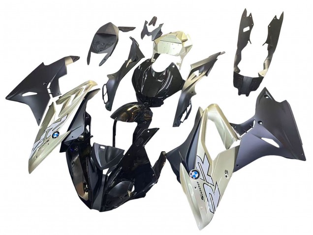 BMW S1000RR Motorrad Verkleidung 2015-2016 - Silber Glanzendes Schwarz Matt Schwarz