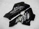 Kawasaki ZX6R Motorrad Verkleidung 2005-2006 - Glanzendes Schwarz Weiss West
