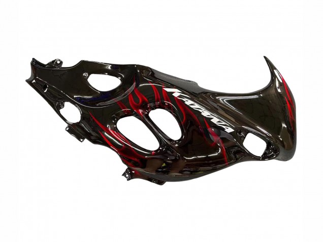 Suzuki GSX600F/GSX750F Motorrad Verkleidung 2004-2006 - Glanzendes Schwarz Rot Flamme