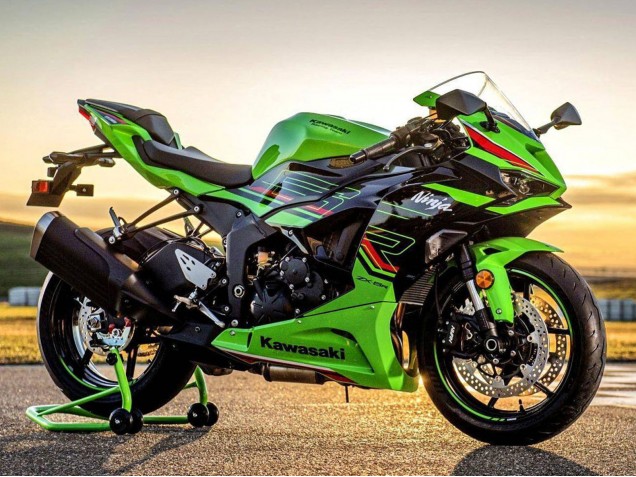 Kawasaki ZX6R Motorrad Verkleidung 2023-2025 - Grun Schwarz