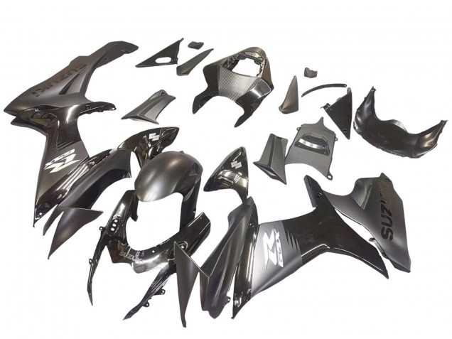 Suzuki GSXR 600 / GSXR 750 Motorrad Verkleidung 2011-2024 - Matt Schwarz Glanzendes Schwarz Weiss Aufkleber