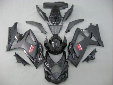 Suzuki GSXR 1000 Motorrad Verkleidung 2007-2008 - Matt Schwarz Glanzendes Schwarz