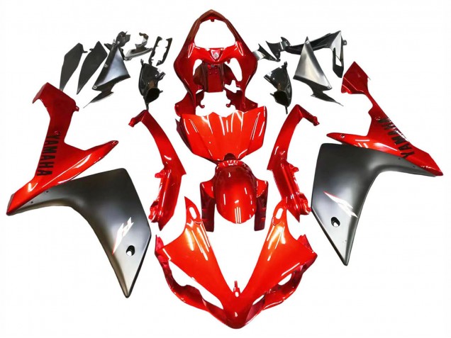 Yamaha YZF 1000 R1 Motorrad Verkleidung 2007-2008 - Rot Matt Schwarz